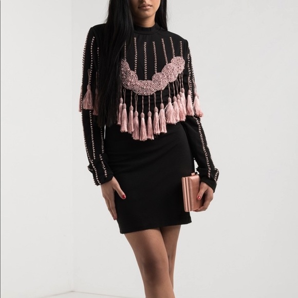 ON SALE! BEADED Tassels and heavy beaded bodycon dress - Picture 8 of 8